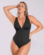AirSlim® Deep V-Neck Cross Back Shaping Bodysuit