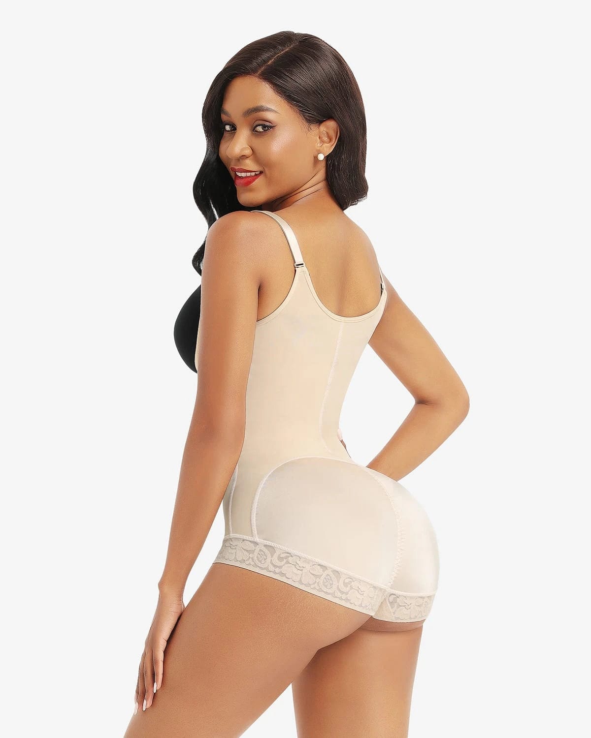 FULLY LINED LACE NON WIRE ZIP UP BODY SHAPER