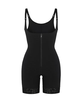 Black 1pc Shapewear for Women Tummy Control Body Shaper Zipper Open Bust  Bodysuit