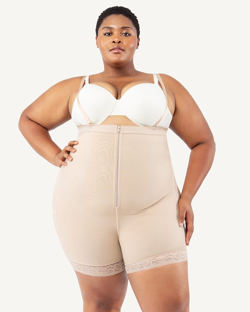 Plus Size Open Butt Lifter Body Shaper With Tummy Control and Removable  Straps