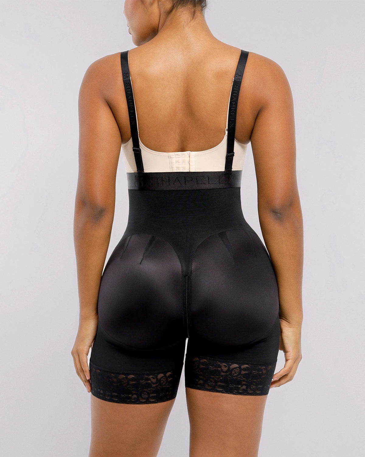 Back view of full body shaper showing exclusive butt-lifting design for a defined shape