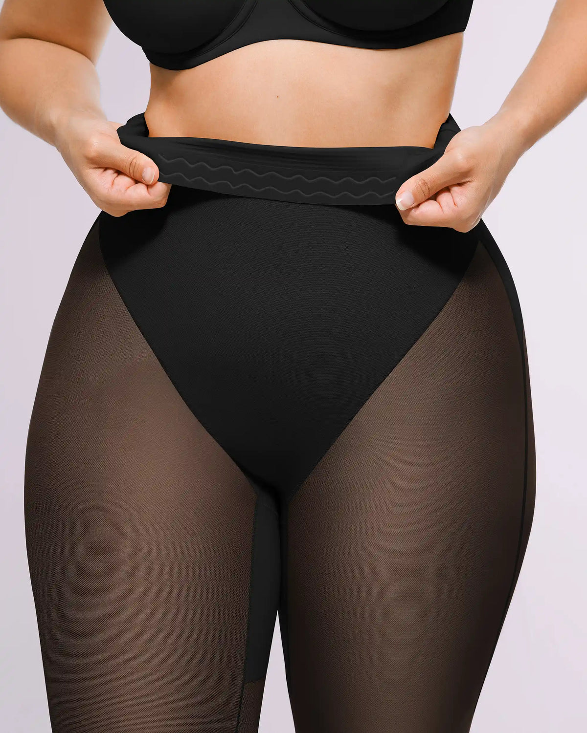 Firm tummy control panel helps smooth and shape the abdominal area