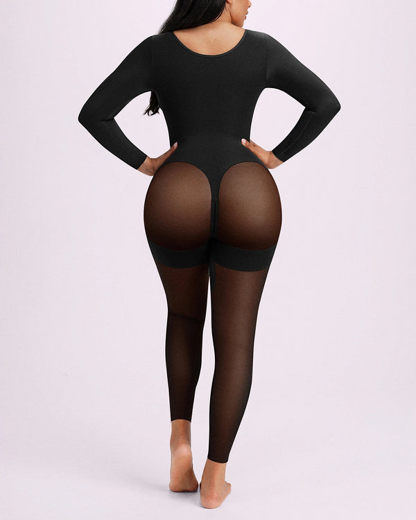 BOOT-YEAH™ Zip-Front Tummy Control Full-Length Bodysuit