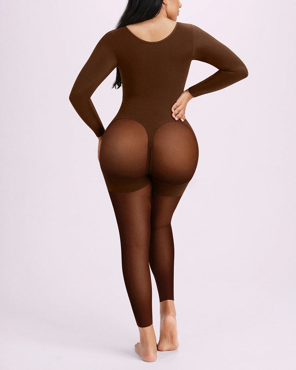 BOOT-YEAH™ Zip-Front Tummy Control Full-Length Bodysuit