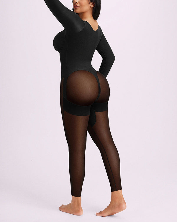 BOOT-YEAH™ Zip-Front Tummy Control Full-Length Bodysuit
