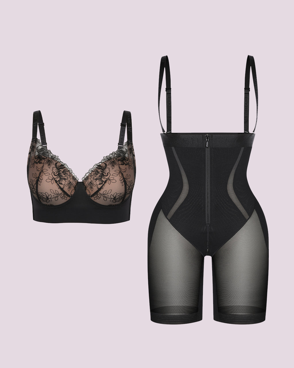 Back Smoothing Lace Underwire Bra + Airy Comfy Short