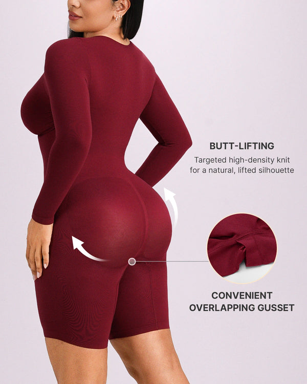 Bare Essentials™ Defineline™ Long Sleeve Zip-Front Bodysuit