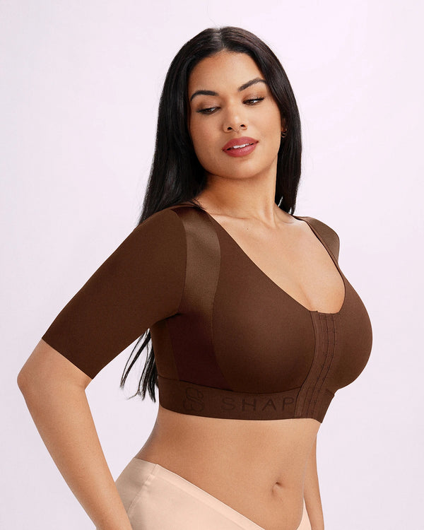 Bare Essentials™ Elbow Sleeve Back Smoothing Top