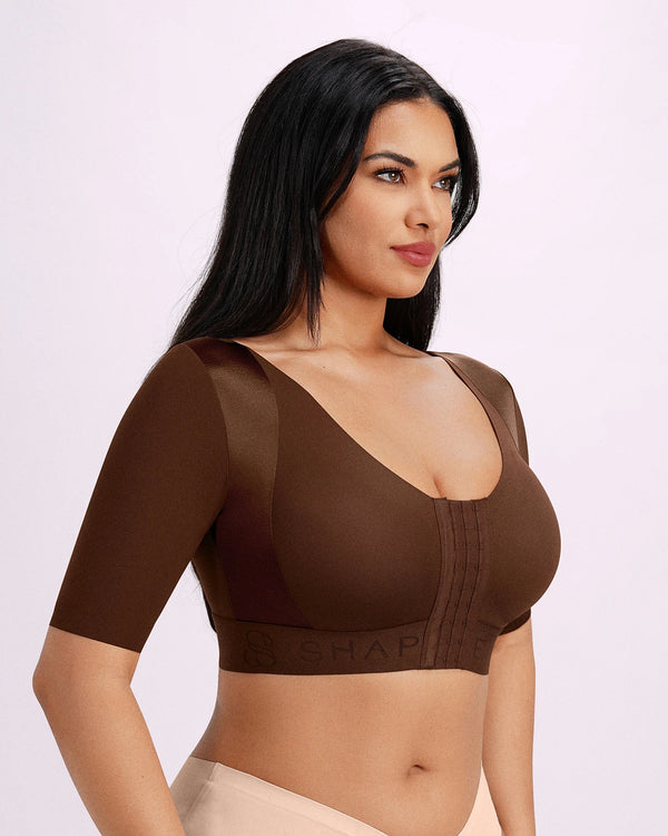 Bare Essentials™ Elbow Sleeve Back Smoothing Top
