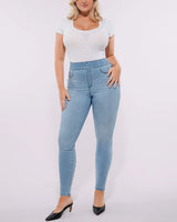 High-Waisted Padded Hip Skinny Jeans