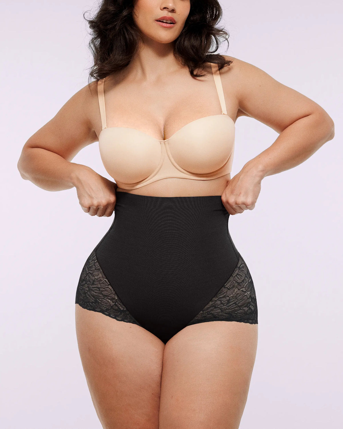 Bare Essentials™ MeshSmooth™ High-Waisted  Sheer Lace Brief