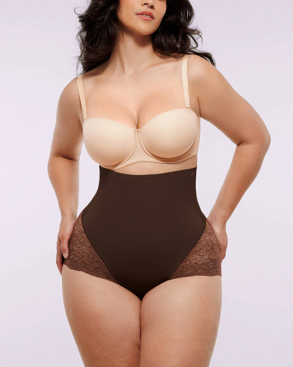 Bare Essentials™ MeshSmooth™ High-Waisted  Sheer Lace Brief
