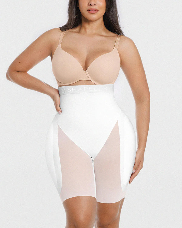MeshSmooth hip enhancer padded shorts white designed to create fuller-looking curves