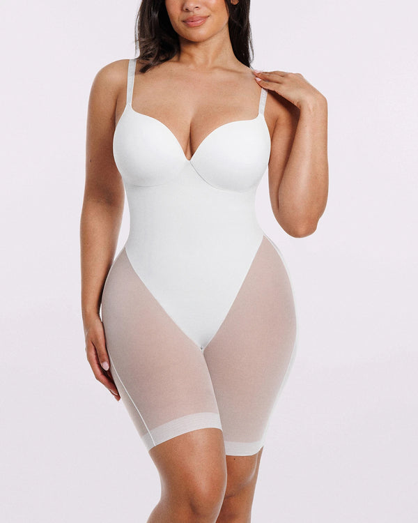 Bare Essentials™ MeshSmooth™ Low Back Mid Thigh Bodysuit