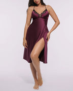 Bare Essentials™ Satin Lace Pajama Dress
