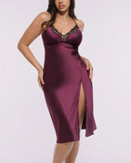 Bare Essentials™ Satin Lace Pajama Dress