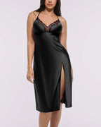Bare Essentials™ Satin Lace Pajama Dress