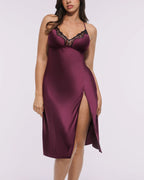 Bare Essentials™ Satin Lace Pajama Dress