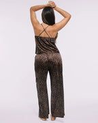 Bare Essentials™ Satin Lace Pajama Pants Set