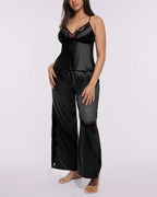 Bare Essentials™ Satin Lace Pajama Pants Set