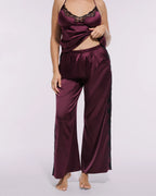 Bare Essentials™ Satin Lace Pajama Pants Set