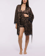 Bare Essentials™ Satin Lace Pajama Robe