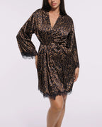 Bare Essentials™ Satin Lace Pajama Robe