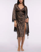 Bare Essentials™ Satin Lace Pajama Robe