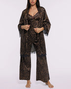 Bare Essentials™ Satin Lace Pajama Robe