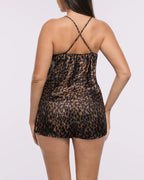Bare Essentials™ Satin Lace Pajama Shorts Set