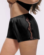 Bare Essentials™ Satin Lace Pajama Shorts Set