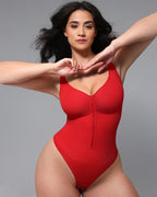Bare Essentials™ Skin Flow™ Zipper Front Thong Bodysuit