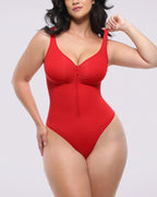 Bare Essentials™ Skin Flow™ Zipper Front Thong Bodysuit