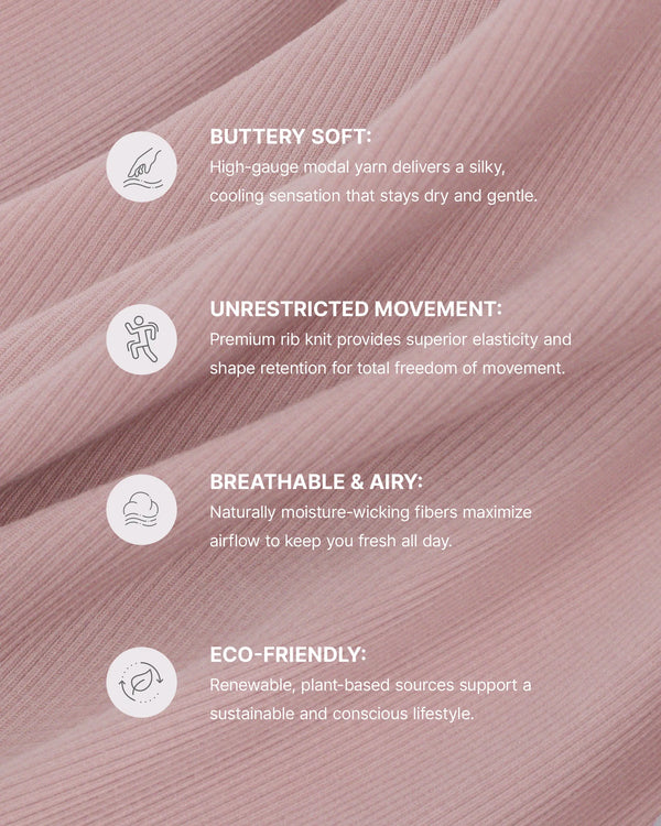 Bare Essentials™ Soft Modal Rib Shorts Set