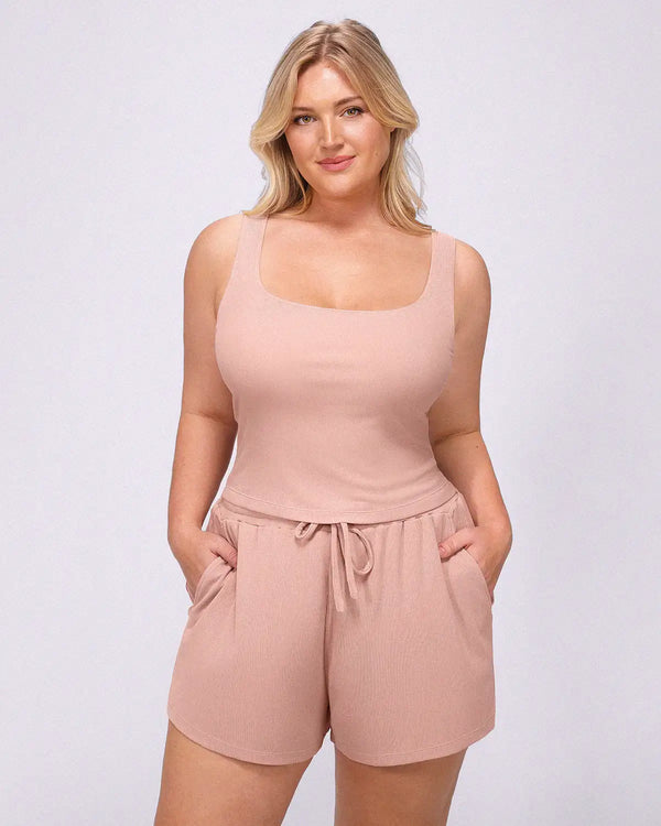 Bare Essentials™ Soft Modal Rib Shorts Set