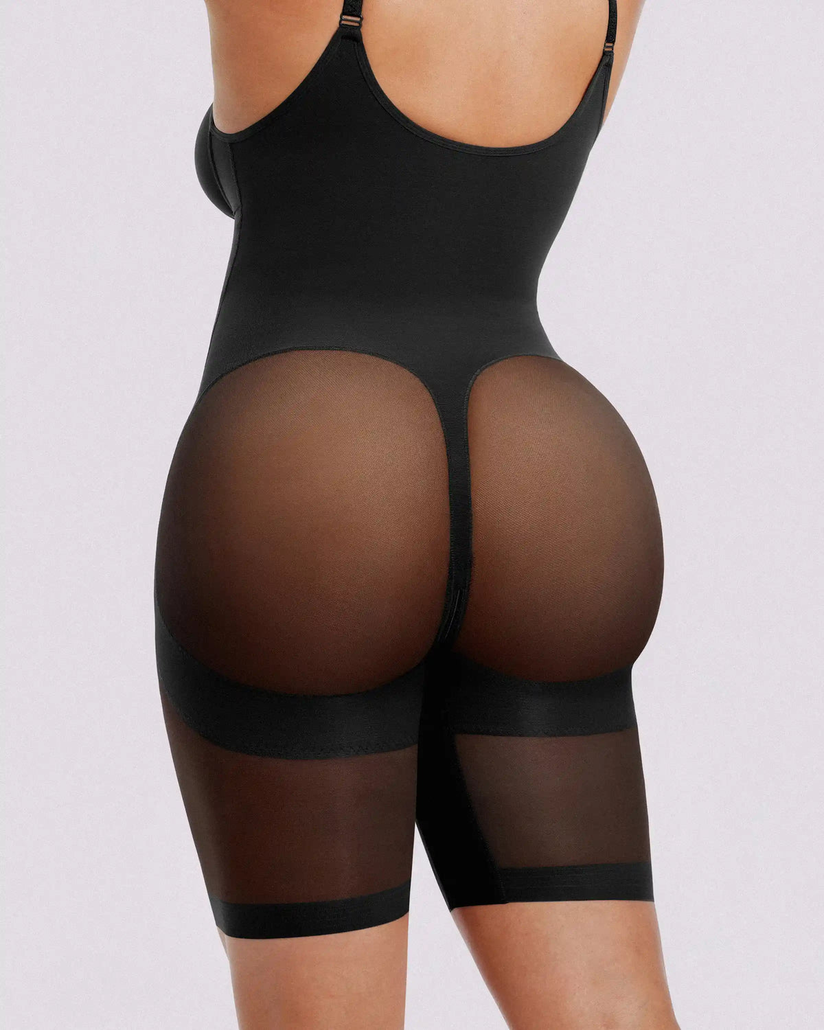 Back view highlighting body-contouring support and seamless shaping