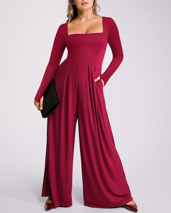 Square Neckline Built-In Shaping Jumpsuit