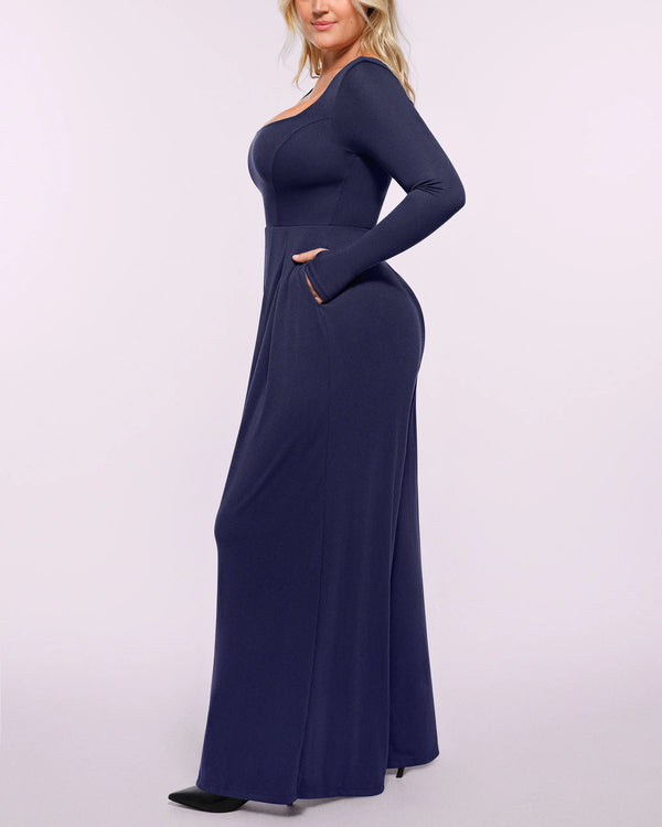 Bare Essentials™ AirSlim® Square Neckline Built-In Shaping Jumpsuit