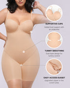 Bare Essentials AirSlim® Strapless Mid Thigh Bodysuit