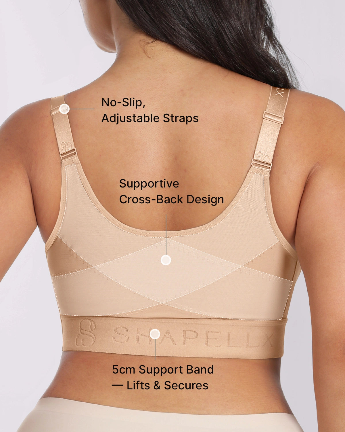 Smooth back coverage creates a clean look under fitted clothing