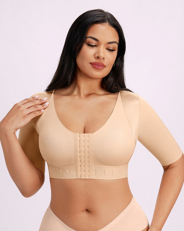 Bare Essentials™ Elbow Sleeve Back Smoothing Top