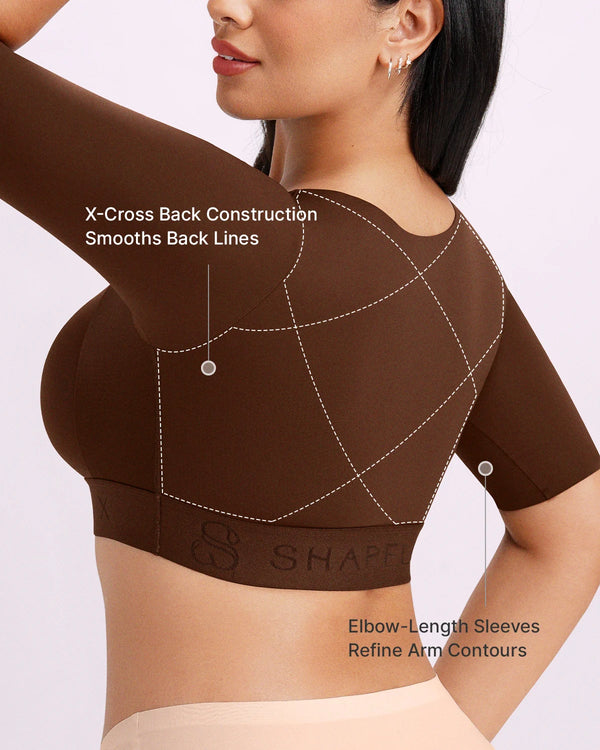 Bare Essentials™ Elbow Sleeve Back Smoothing Top