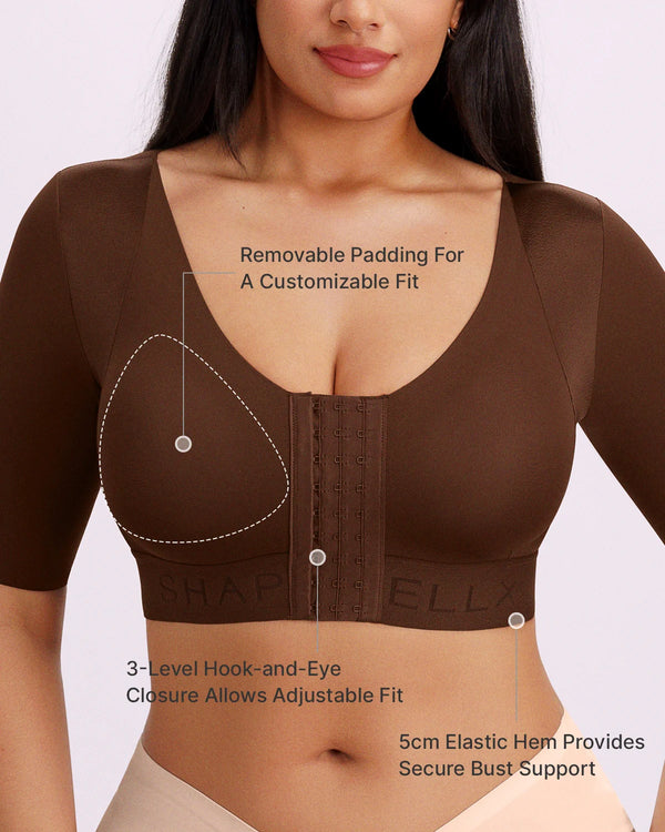 Bare Essentials™ Elbow Sleeve Back Smoothing Top