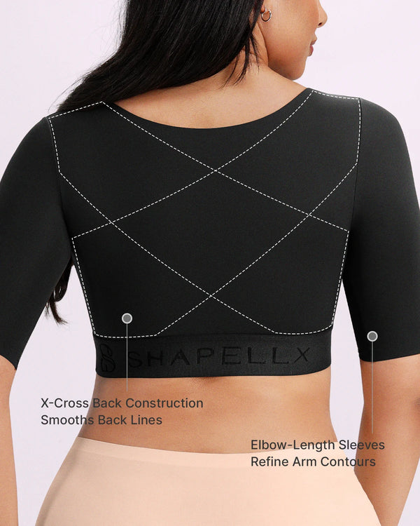 Bare Essentials™ Elbow Sleeve Back Smoothing Top