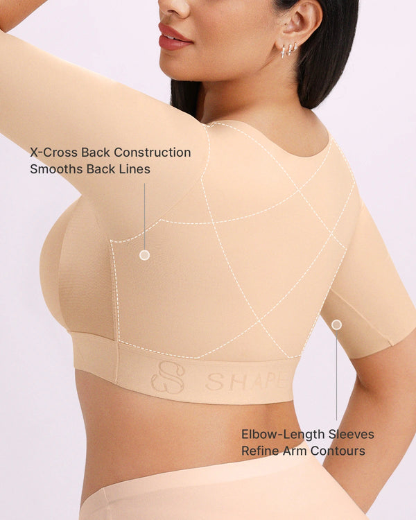 Bare Essentials™ Elbow Sleeve Back Smoothing Top