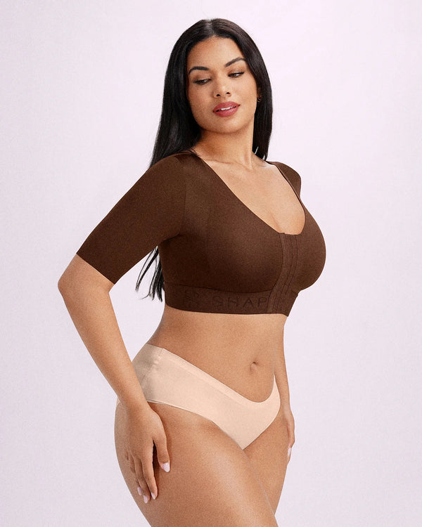 Bare Essentials™ Elbow Sleeve Back Smoothing Top