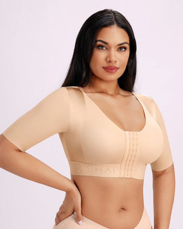 Bare Essentials™ Elbow Sleeve Back Smoothing Top