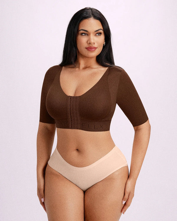 Bare Essentials™ Elbow Sleeve Back Smoothing Top