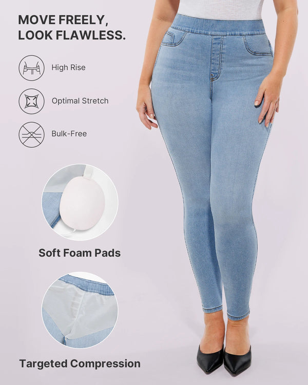 Bare Essentials™ High-Waisted Padded Hip Skinny Jeans
