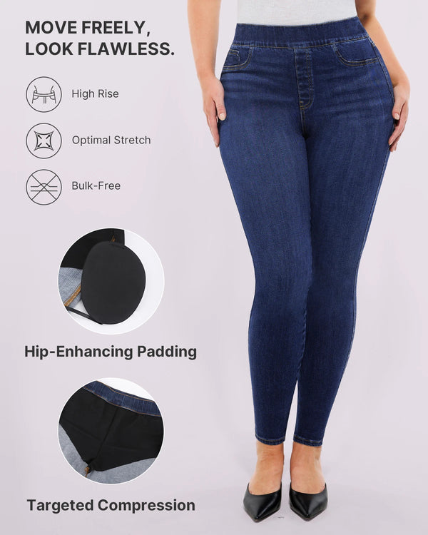 Bare Essentials™ High-Waisted Padded Hip Skinny Jeans